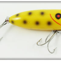 Vintage Heddon Yellow Black Spots Baby Lucky 13 Lure 2400 YBS