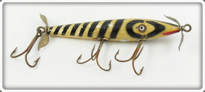 Eger Bait Mfg Co Black & White Glass Eye Dillinger Lure