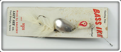 Vintage Kautzky Lazy Ike Co White & Red Bass Ike Lure On Card 
