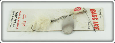 Vintage Kautzky Lazy Ike Co White & Red Bass Ike Lure On Card