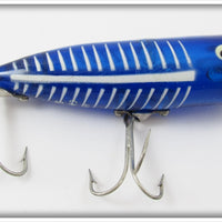 Vintage Heddon Cobalt Blue & White Shore Chugger Spook Lure 9540 XBLW