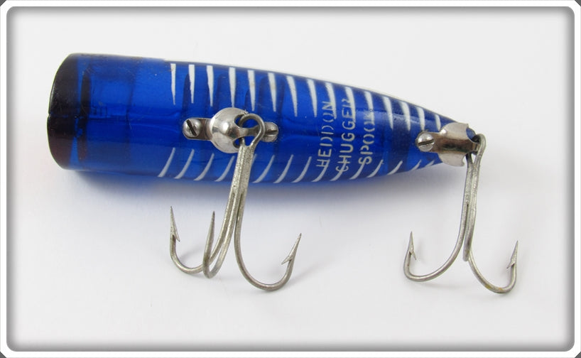 Vintage Heddon Cobalt Blue & White Shore Chugger Spook Lure