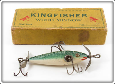 Pflueger Green Cracked Back Neverfail Minnow Lure In Kingfisher Box