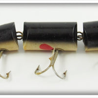 Old Wooden Bait Co Black Triple Jointed Leviathan Musky Bait
