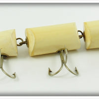 Old Wooden Bait Co Red & White Triple Jointed Leviathan Musky Bait