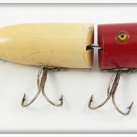 Vintage Heddon Red Head White Zig Wag Lure 8302