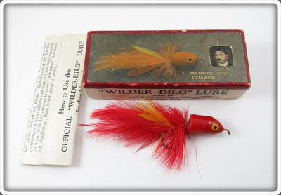 Vintage Heddon Mannfeld's Coaxer Wilder Dilg Fly Rod Lure 2 In Box