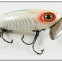Fred Arbogast Pearl Herringbone Silver Ribs 5/8 Ounce Jitterbug Lure