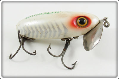 Fred Arbogast Pearl Herringbone Silver Ribs 5/8 Ounce Jitterbug Lure
