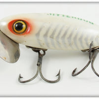 Fred Arbogast Pearl Herringbone Silver Ribs 5/8 Ounce Jitterbug