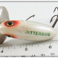 Fred Arbogast Pearl Herringbone Silver Ribs 5/8 Ounce Jitterbug