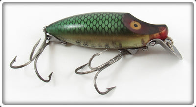 Vintage Heddon Green Scale River Runt Spook Sinker Lure 9110D 