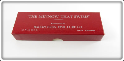 Vintage Bacon Bros Fish Lure Co Bacon Minnow Empty Lure Box