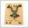 Vintage C-L Bait Hard Rubber Frog Lure On Card