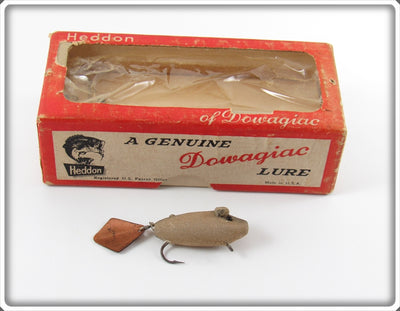 Vintage Heddon Grey Mouse Fly Rod Flaptail Lure In Box 720GM 