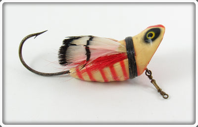 Vintage Heddon White & Red Bubbling Bug Lure 90WR