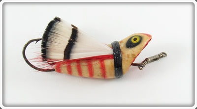 Vintage Heddon White & Red Bubbling Bug Lure 90WR