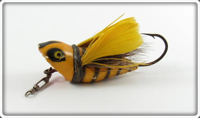 Vintage Heddon Yellow & Black Bubbling Bug Lure 90YB 