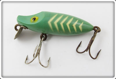 Vintage Rinehart White Bar Green Body Chuby Chubby Lure WBG