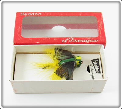 Vintage Heddon Dark Green Bass Bug Spook Lure In Box 975DG