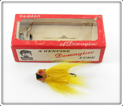 Vintage Heddon Yellow Bass Bug Spook Lure In Box 975Y