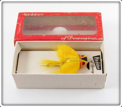 Vintage Heddon Yellow Bass Bug Spook Lure In Box 975Y