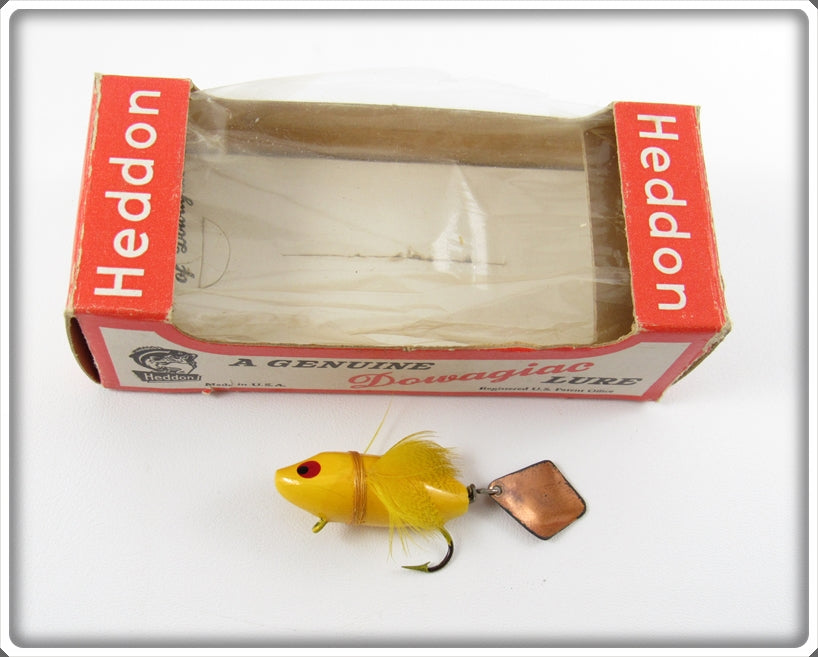 Vintage Heddon Yellow Fly Rod Flaptail Lure In Box 720Y For Sale