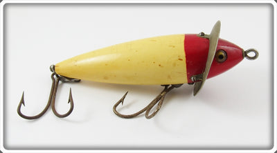Vintage Heddon Red Head White 210 RH Surface Lure 
