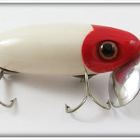 Arbogast Red Head White Jitterbug In Picture Box