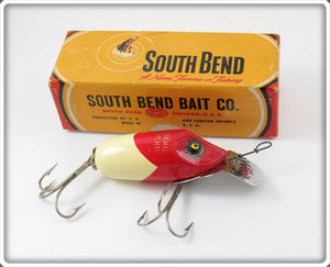 South Bend Red Arrowhead White Dive Oreno Lure In Box 952 RW