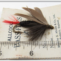 Allcocks Bass Flies Black & Red Fly On Card