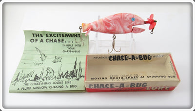 Vintage Leon Tackle Co Pink Swirl Chase A Bug Lure In Box