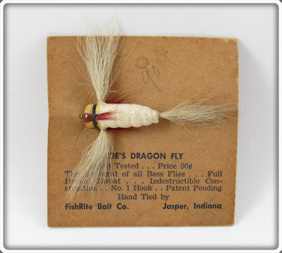 Vintage FishRite Bait Co Joe's Dragon Fly Dragonfly On Card