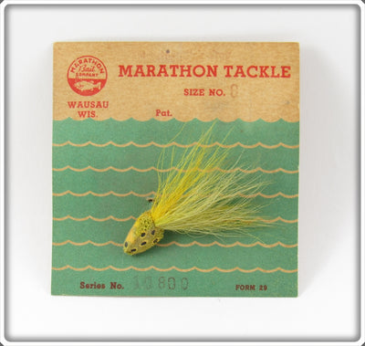 Vintage Marathon Bait Co Fly Rod Hair Frog Lure On Card