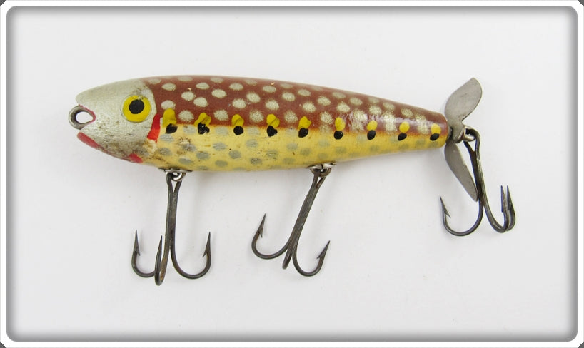 Vintage Jim Pfeffer Brown Back Yellow Belly Cast Top Lure