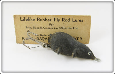 Vintage P & K Lifelike Rubber Fly Rod Mouse Lure On Card