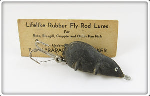 Vintage P & K Lifelike Rubber Fly Rod Mouse Lure On Card