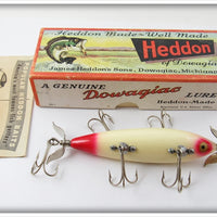 Vintage Heddon White Red Eyes & Tail 150 RET Five Hook Minnow Lure