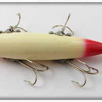 Heddon White Red Eyes & Tail 150 Five Hook Minnow In Correct Box