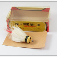 South Bend White Callmac Bass Bug Fly Rod Lure In Box 860W