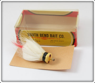 South Bend White Callmac Bass Bug Fly Rod Lure In Box 860W