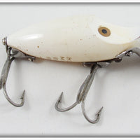 Vintage Heddon Solid White Midget River Runt Lure 9010 W