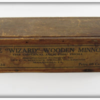 Antique Vintage Pflueger The Wizard Wooden Minnow Empty Lure Box