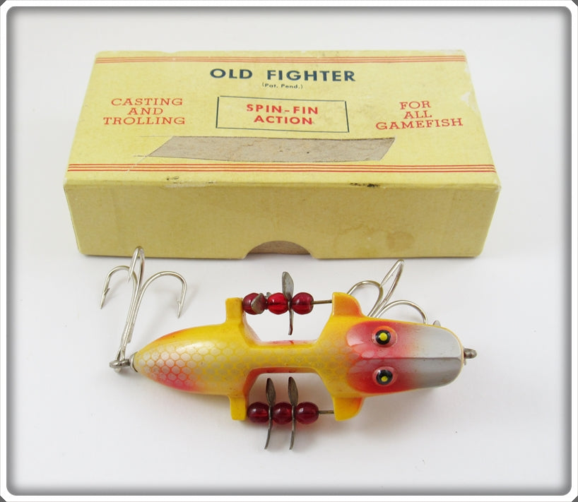 Vintage Beaver Bait Co Yellow Silver Scale Old Fighter Lure YSR-3