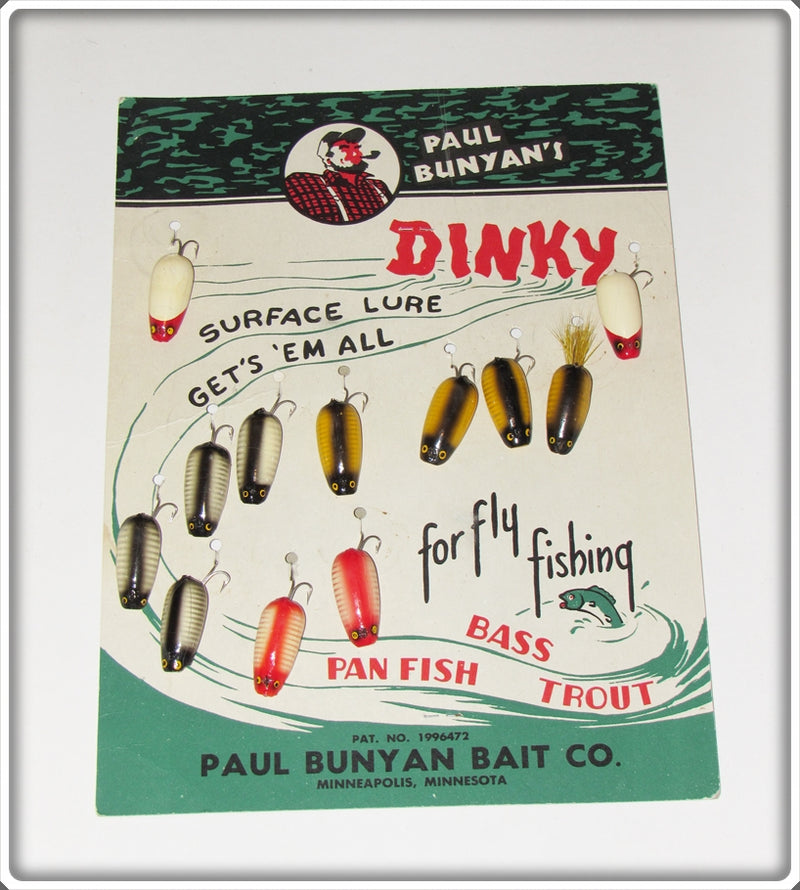 Vintage Paul Bunyan Bait Co Dinky Lure Dealer Display For Sale