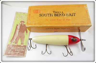 Vintage South Bend Red Head White Lunge Oreno In Box 966 RH