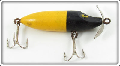 Vintage Rinehart Yellow Body Black Head Toper Lure