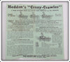Vintage Heddon Intro Green Crazy Crawler Paper Insert