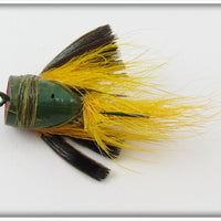 Heddon Dark Green Yellow Hackle Bass Bug Spook