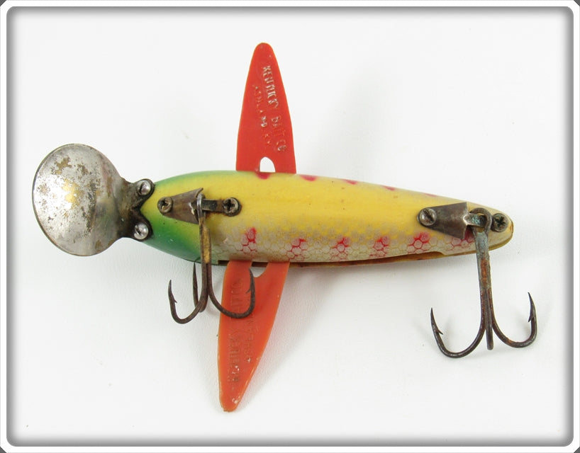 antique kentucky rew wing fishing lure Kentucky Bait Co Perch Scale Red Wings Flutter Fish In Box For Sale